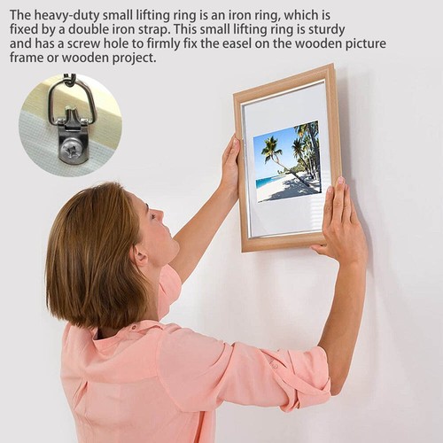 100/200Pcs Metal D Ring Picture Frame Hangers w/ Screws Photo Hanging Hooks Kits - Picture 7 of 13