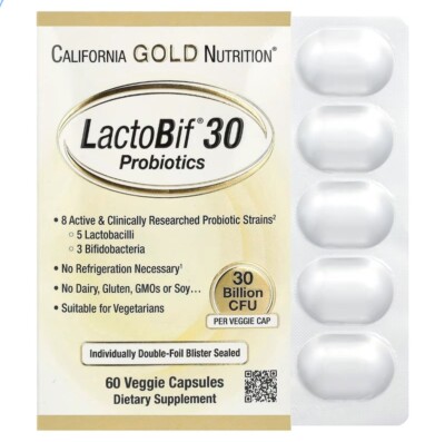 California Gold Nutrition Lactobif Probiotic Capsules - 60 Caps