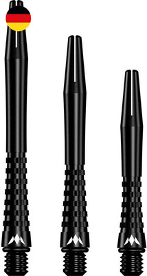 Mission Atom13 Anodised Metal Gripped Black - Dart Shafts Short