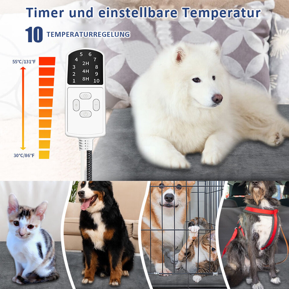 Pet Heating Pad Cat Dog Electric Heat Mat Heated Bed Dog Puppy Whelping