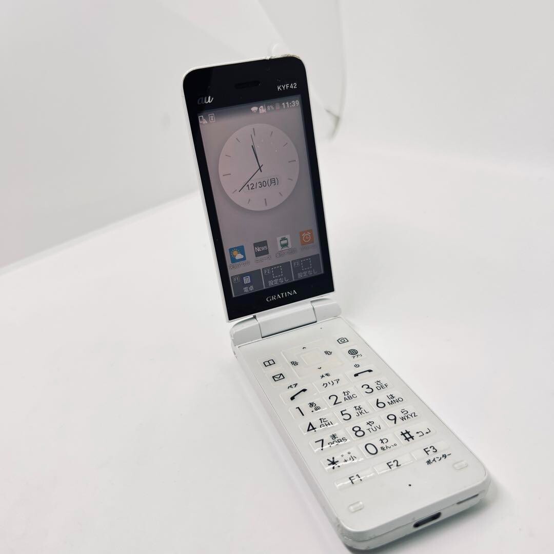 KYOCERA KYF42 GRATINA Keitai Android Flip Phone White Good