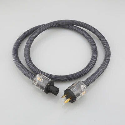 Audiophile US EU Schuko AC Mains Supply Cord Pure Copper HIFI Audio Power Cable - Image 1 of 4