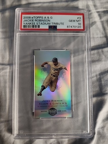 2008 Topps Allen & Ginter Jackie Robinson Yankee Tribute /1499 PSA 10