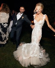 Luxury Sweetheart Wedding Dresses White Floral Applique Mermaid Lace Bridal Gown