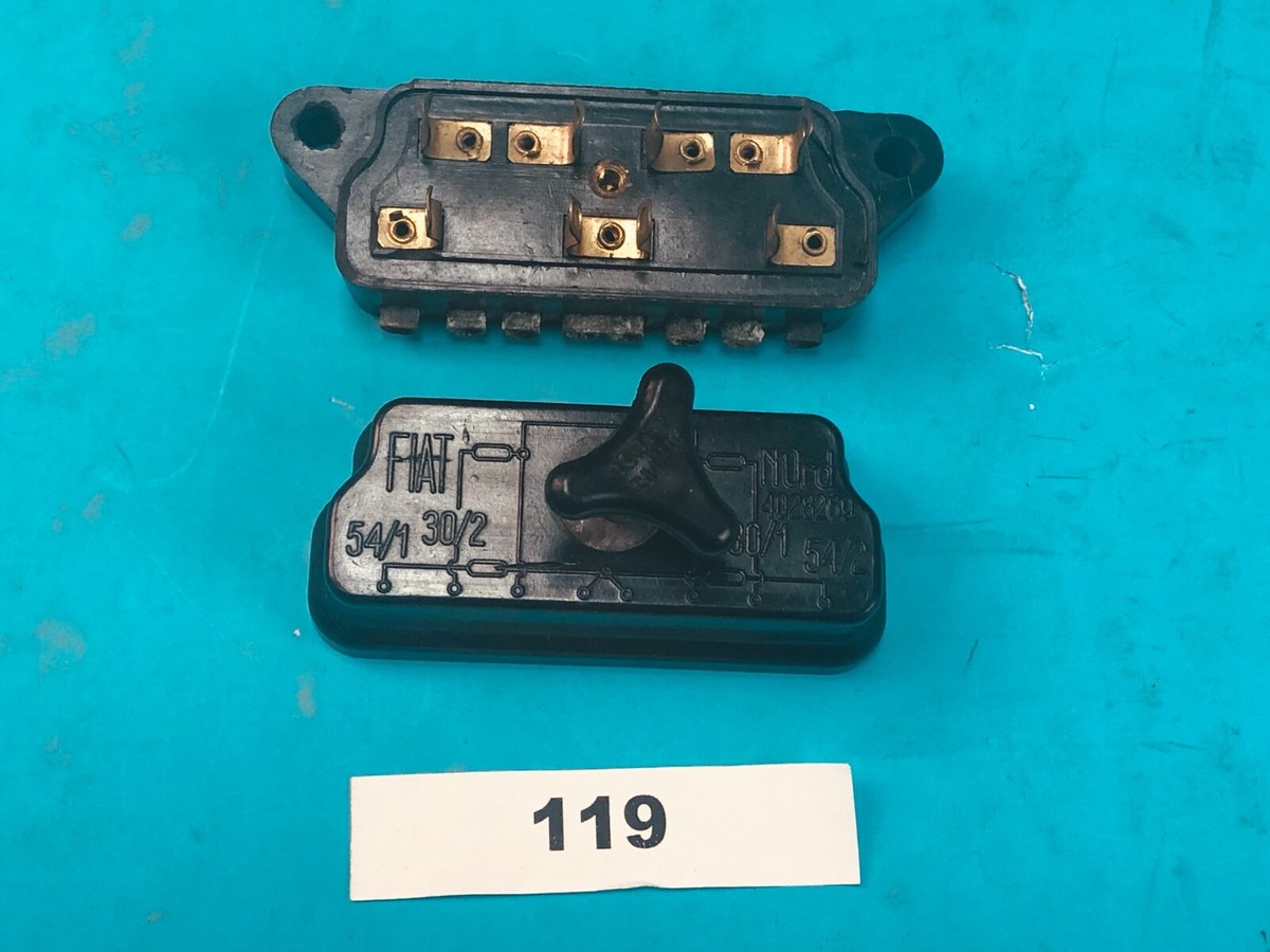 fiat 500 cigarette lighter fuse Fiat Vintage Fuse Box # 119 Genuine NOS