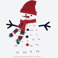Wondershop 25.5 x 22" Large Snowman Christmas Advent Countdown Calendar Hanging