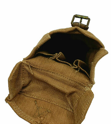 CANVAS WEBBING MILITARY AMMO MAG MAGAZINE KHAKI POUCH ITALIAN ARMY