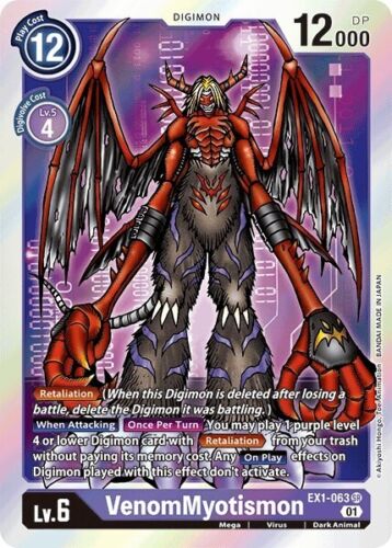 Digimon TCG VenomMyotismon EX1-063 SR Super Holo Classic Collection Near Mint