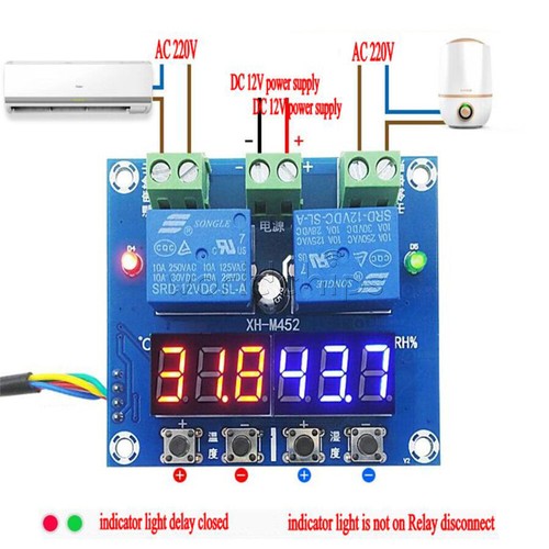 XH-M452 DC 12V Dual Digital LED Temperature & Humidity Control Thermostat+Probe - Picture 2 of 11