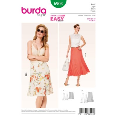 Burda Style Schnittmuster 6903 Damen Gored Fließröcke sehr leicht zu nähen
