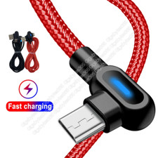 1-3Pcs 3Ft 6Ft 90 Degree Right Angle USB C Fast Charger Cable Type C For Samsung