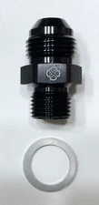 B16 -6 X M22 X 1.5 Fitting Adapter Metric -6AN Black Aluminum w/ Crush Washer