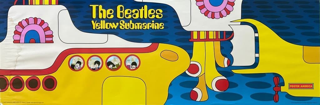 The Beatles Yellow Submarine Poster 12 x 36 | eBay