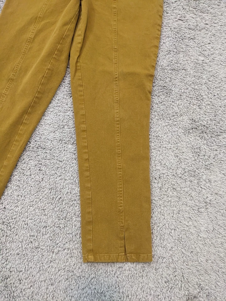 Pantalones Isaac Mizrahi Live para mujer 6 abertura frontal dobladillo amarillo cintura elástica tirar Foto 2 de 4