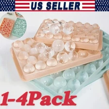 DIY Round Ice Cube Ball Maker PP Tray Silicone Sphere Mold Bar Whiskey Cocktails