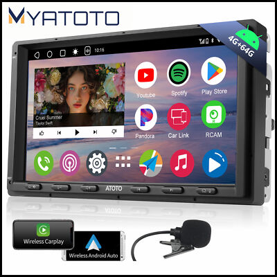 ATOTO A6 7'' 2 DIN Android Car Stereo Bluetooth Radio WiFi Head Unit 64GB 4G SIM