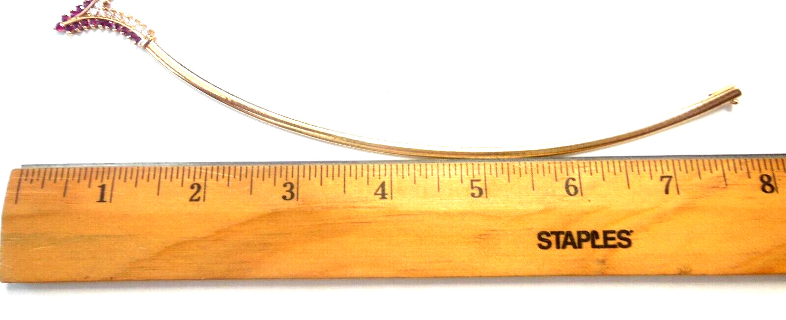 Ruby And Diamond Set, 14K Solid Yellow Gold Omega… - image 6