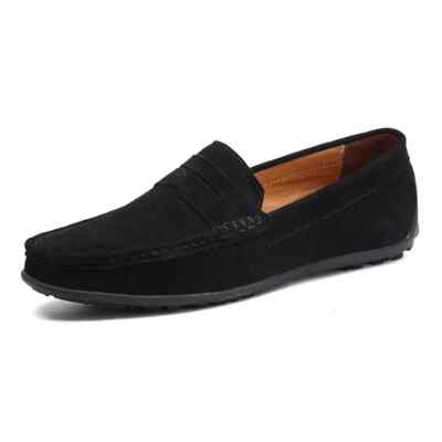 Men Leather Casual Shoes Lightweight Slip on Loafers Handmade Driving Shoes