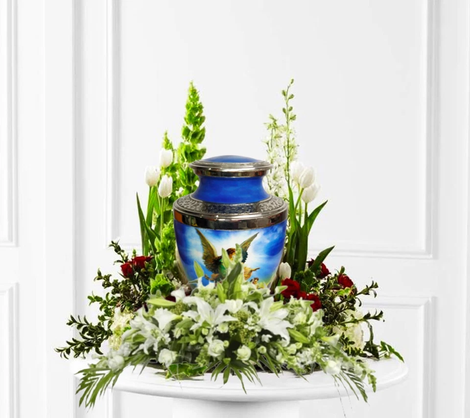 Belle urne funéraire de crémation d'ange pour cendres humaines adultes - Photo 3/4