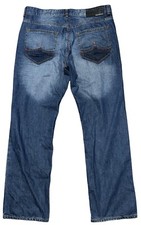 RocaWear Baggy Jeans Mens 38x35 Dark Wash Embroidered Vintage Y2K