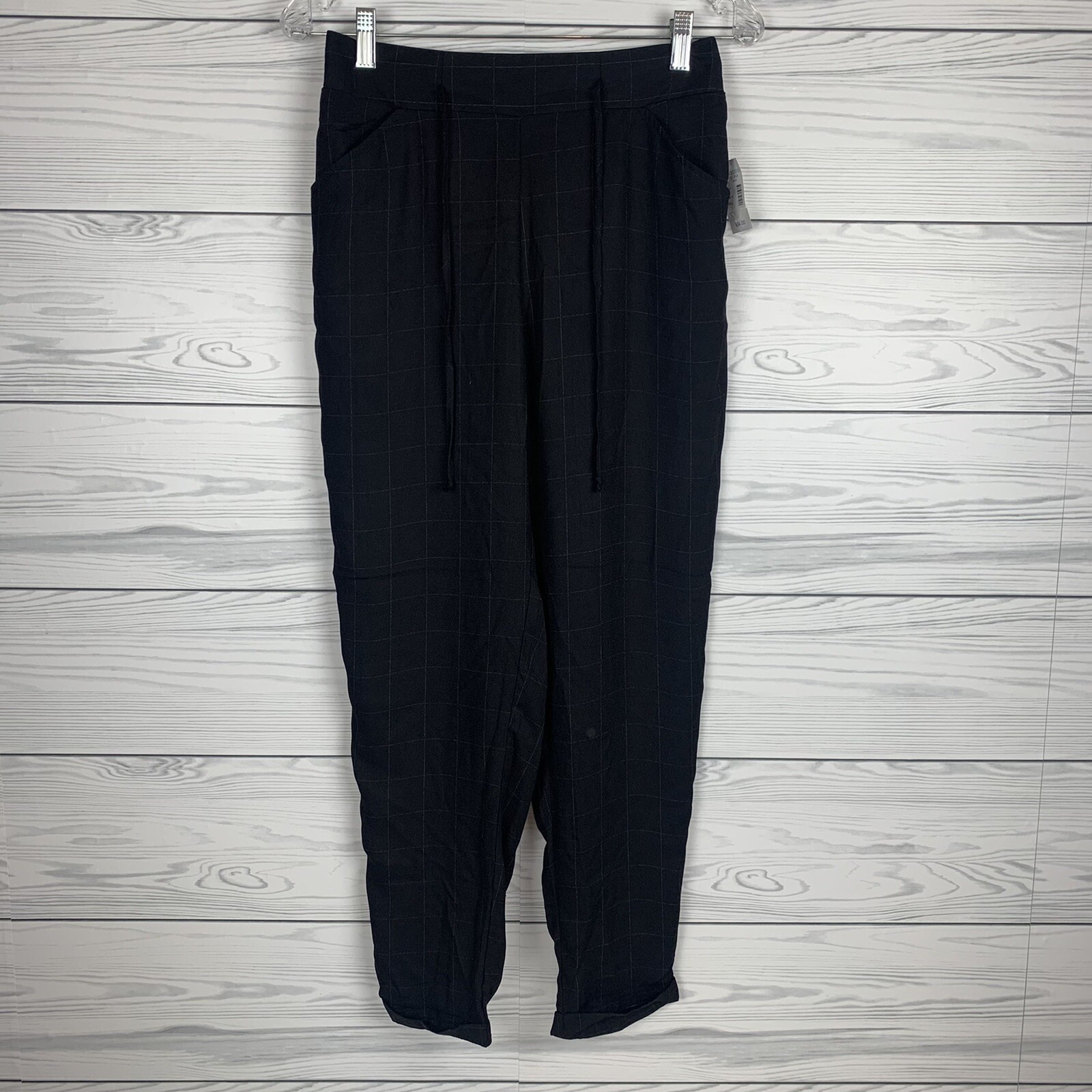 Maurices Womens Small Black Check Palazzo Pants with Pockets NWT