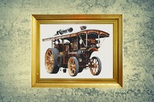 Showmans Traction Steam Engine Counted Cross Stitch Kit 14 Count 15" x 11"