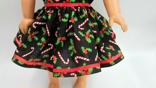 Candy Cane Christmas Party Dress 18 inch Doll Clothes Fits American Girl dolls - Picture 3 of 5