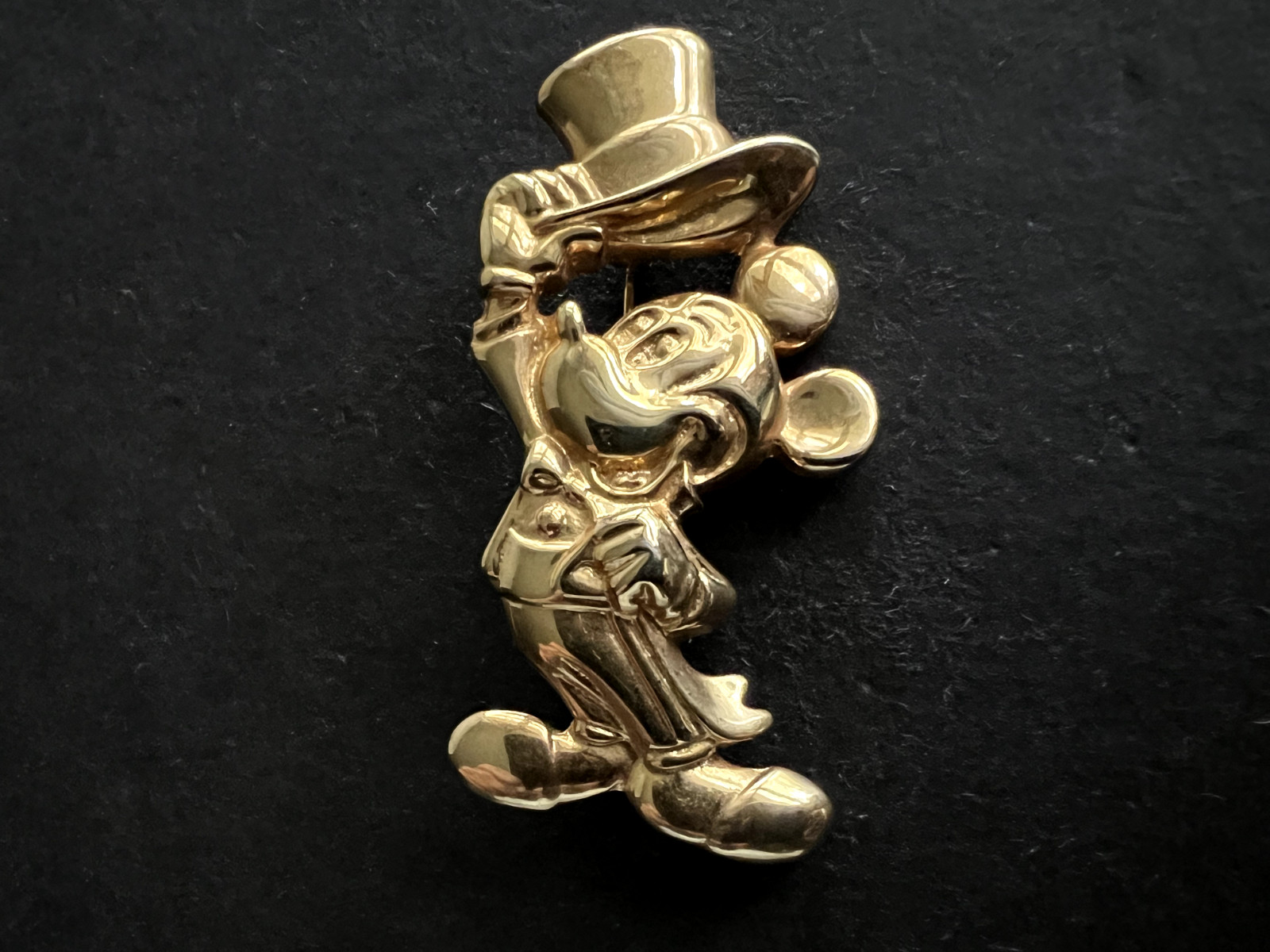 Vintage - Gold Mickey with Top Hat - Brooch Style Disney Pin 33250