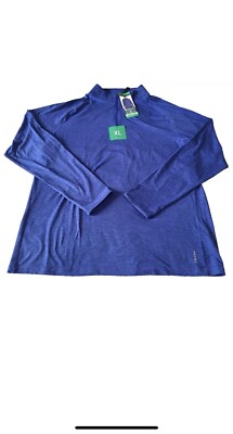 Soybu Men's 1/4 Zip Pullover Moisture Wicking 4-Way Stretch Blue Size XL NEW