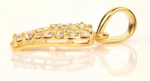 1Ct Round Cut Lab-Created Diamond Heart Women's Pendant 14K Yellow Gold Plated - Picture 3 of 6