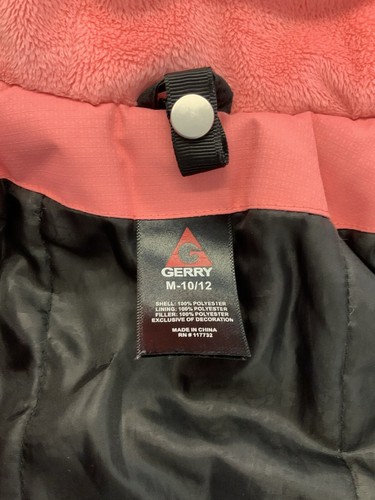 Gerry Brand Little Girls Heavy Outdoor Coat Pink Fuzzy Lining Size 10/12 - Picture 10 of 11