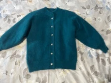 Vintage Michelle Nichol 80% Angora Rabbit Sweater Sz Small Barbiecore Fuzzy Cozy