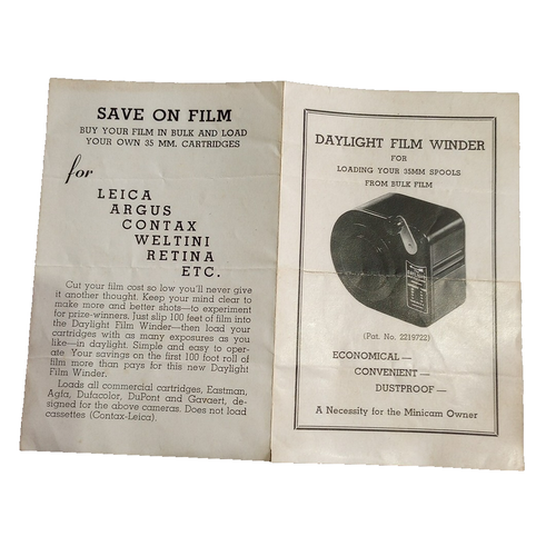 Vintage Daylight Film Winder Product Information Directions, Save on Film - Picture 4 of 6