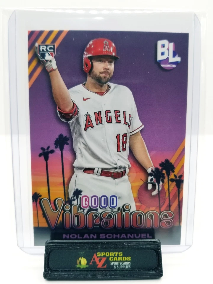 2024 Topps Big League Nolan Schanuel  #GV-21 Good Vibrations RC Rookie Angels - Image 3 of 3