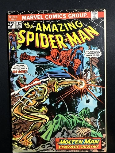 Amazing Spider-Man #132 1974 MARK JEWELERS Insert Marvel 1st Print VG