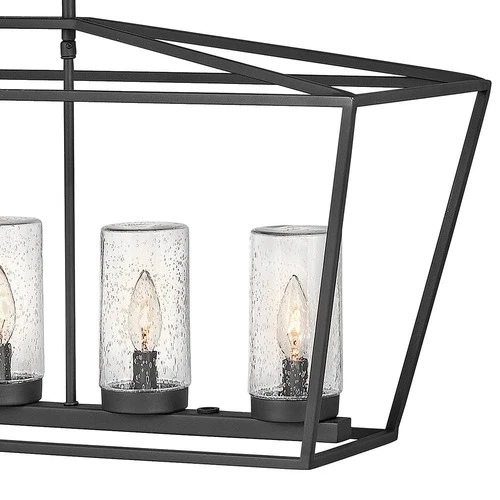 Alford Place 40"W Black 6-Light Outdoor Island Chandelier - Picture 4 of 10