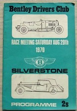 SILVERSTONE 29 Aug 1970 BENTLEY DRIVERS CLUB RACE MEETING Official Programme