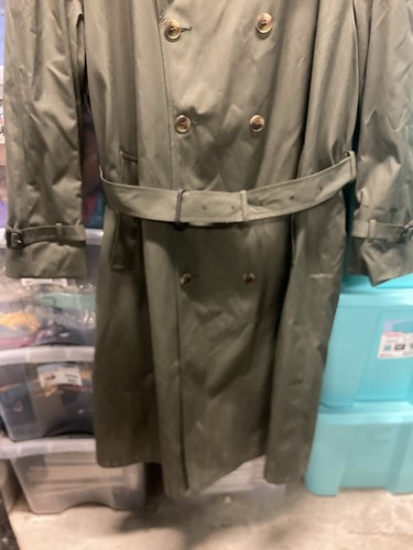 Rare Newport Harbor Men's Button-Down 100% Wool-Lined Trench Coat Size 46R - Picture 8 of 16