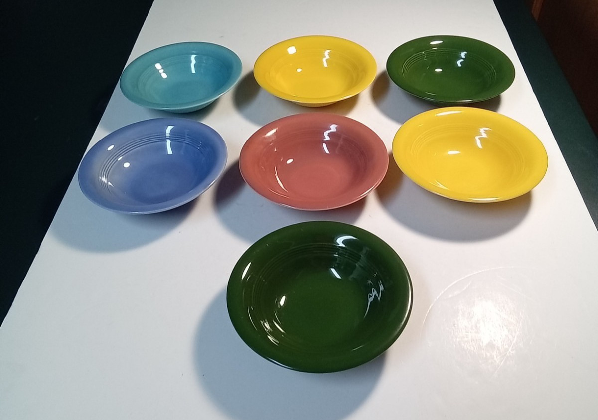 Harlequin Vintage Homer Laughlin 5-3/4" Fruit Berry Dessert Bowls Set of 7