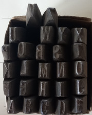 alte Schlagbuchstaben 10 mm - Oldtimer Schlagstempel - Stempel ABC old vintage