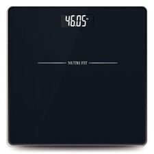 NUTRI FIT Digital Bathroom Scale for Body Weight Loss Watchers Jet Black