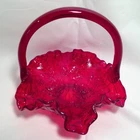 Fenton Ruby Red Basket Roses Pattern