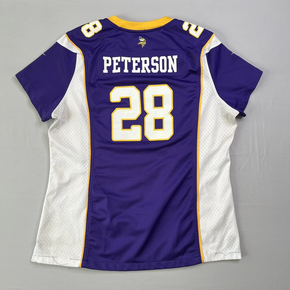Nike Minnesota Vikings Adrian Peterson #28 Jersey Womens X-Large Purple On Field - Image 2 of 4