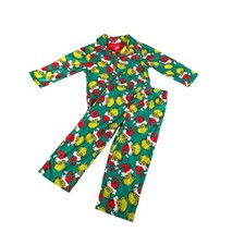 NEW Dr Seuss Grinch Christmas Pajama Set Toddler 3T Green 2pc Button Top Pants