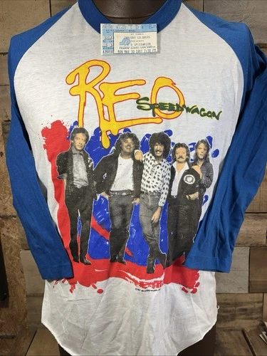 REO Speedwagon Concert Tour Jersey 3/4 Raglan L 1980s vintage concert t-shirt, vintage, single stitch, B+ condition