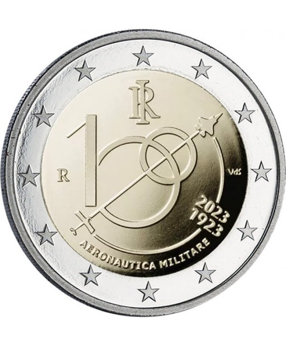 Italie 2 Euros Commémo. 2023 - 100 ans de l'armée de l'air Italienne