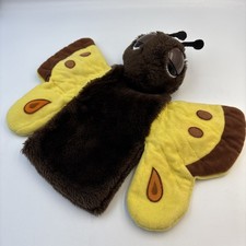 Vintage Dakin Butterfly Hand Puppet Stuffed Plush Mariposa Brown Yellow 1982 Toy