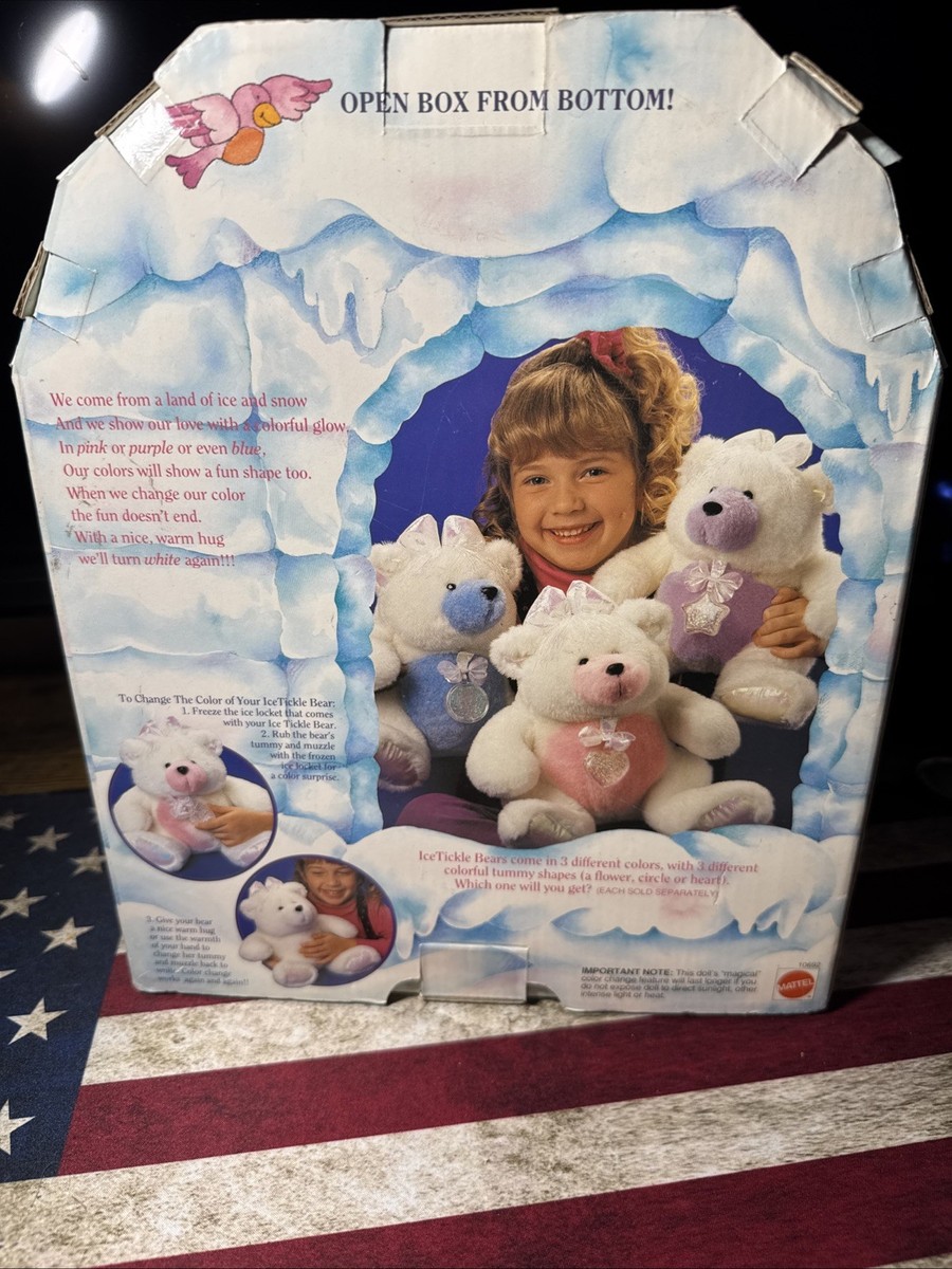 Buy RARE Mattel Ice Tickle Bear Plush 1993 90s Kid Toy Color