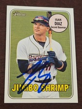 2018 Topps Heritage Minors ISAN DIAZ Marlins In-Person Signed  AUTO