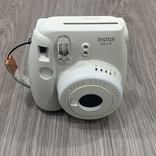 Fujifilm Instax Mini 9 Light Gray W/ Carry Strap Instant Polaroid Camera TESTED